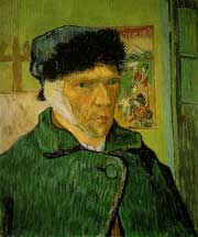 Autoportrait de Vincent Van Gogh avec l'oreille coupée (1889)